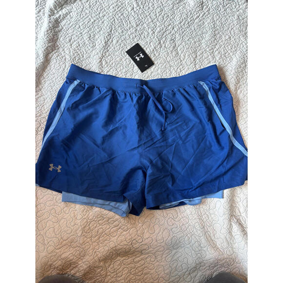Under Armour Men's Blue Athletic Shorts With Under Shorts Size XXL - Picture 1 of 5